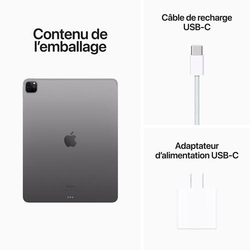 Remis à neuf – iPad Pro 12.9 po 1 To d’Apple avec Wi-Fi 6e (6e génération) – Gris cosmique