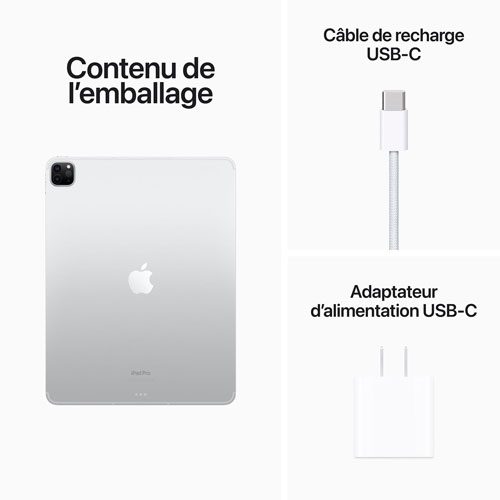 Boîte ouverte – iPad Pro 12.9 po 1 To d’Apple avec Wi-Fi 6e et 5G – Argenté