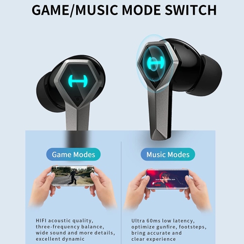 GX04 ANC Wireless / Bluetooth Gaming Earbuds with Mic, Low Latency, Active Noise Cancellation