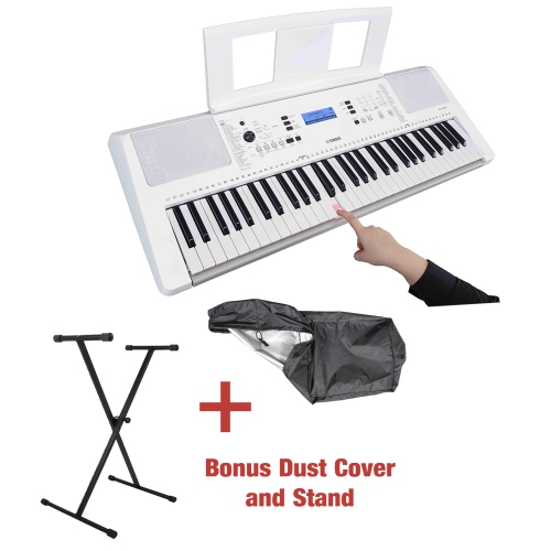 YAMAHA  Ez-300, 61-Key (Lighted Keys) Portable Keyboard With Bonus Stand And Dust Cover