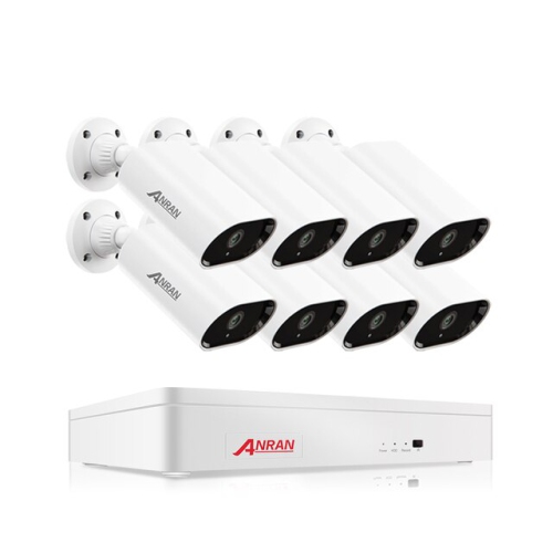 ANRAN  K08A2783 HD Camera Kit Home Security Ahd Dvr Kit - 8 Camera, 8Ch 12.5" Screen, 2Tb