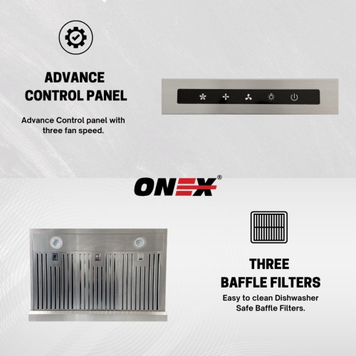 ONEX® 30" 700 CFM Hotte de cuisinière sous armoire en acier inoxydable #OHF60D