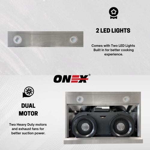 ONEX® 30" 700 CFM Hotte de cuisinière sous armoire en acier inoxydable #OHF60D