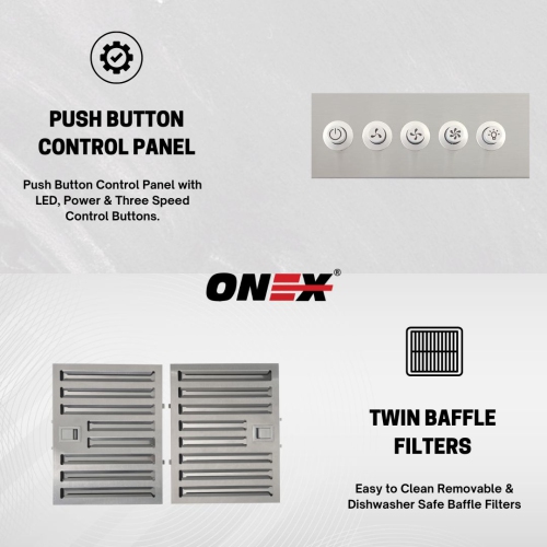 ONEX® 30" 450 CFM Hotte de cuisine sous armoire avec conduit en blanc #OHF300WH