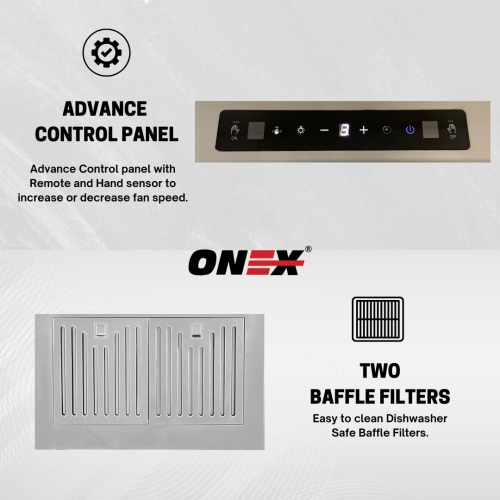 ONEX® OGF336 Stainless Steel Wall Mount 36 inch Range Hood.