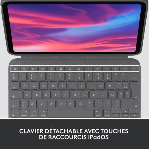 Logitech Combo Touch Keyboard & Trackpad Case with Spill-Proof Keyboard for iPad (10th Gen & A16 Chip) - Oxford Grey