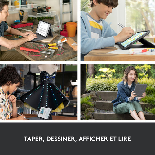 Logitech Rugged Folio Keyboard Case with Spill-Proof Keyboard for iPad - Oxford Grey