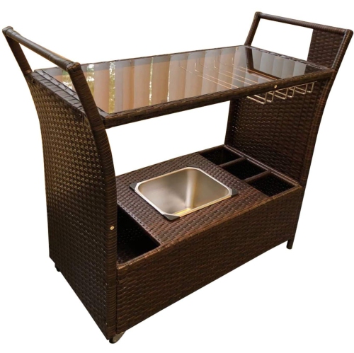 FURNITURE ONE  Attan Bar Cart 2-Tier In Brown