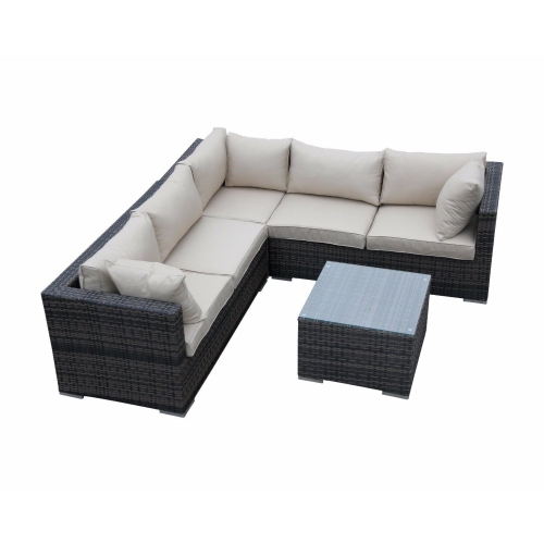 Furniture One 6 Pieces Patio Furniture Set Aluminum Frame Full 