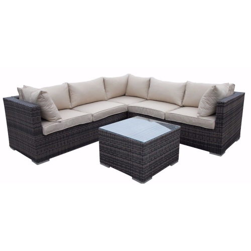 Furniture One 6 Pieces Patio Furniture Set Aluminum Frame Full Assembled