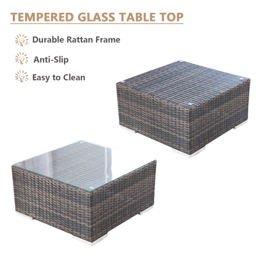 Furniture One 9 Pieces Patio Furniture Set Aluminum Frame Full Assembled