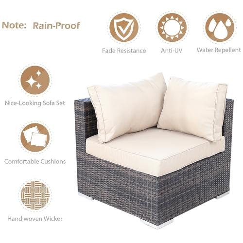 Furniture One 9 Pieces Patio Furniture Set Aluminum Frame Full Assembled