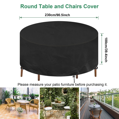 Furniture One Outdoor Furniture Covers Waterproof 90.5"D x 39.4"H Black
