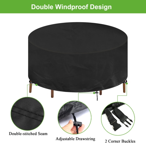 Furniture One Outdoor Furniture Covers Waterproof 90.5"D x 39.4"H Black