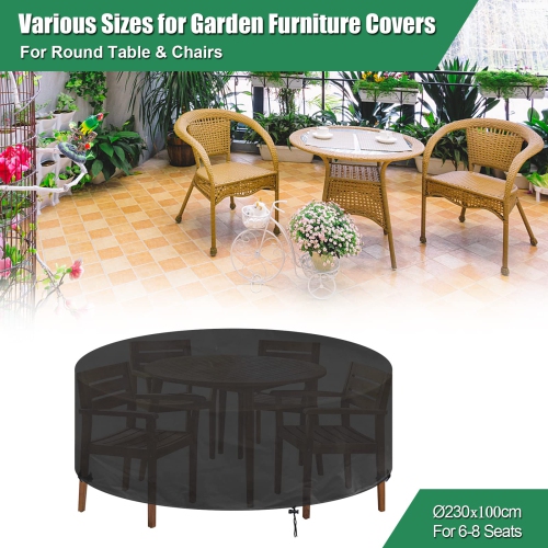 Furniture One Outdoor Furniture Covers Waterproof 90.5"D x 39.4"H Black