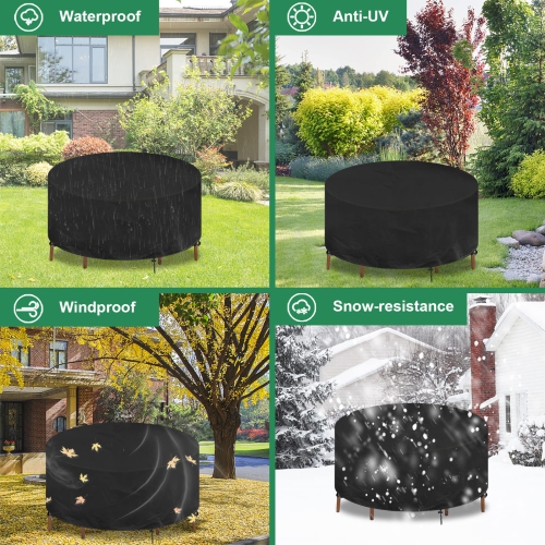Furniture One Outdoor Furniture Covers Waterproof 90.5"D x 39.4"H Black