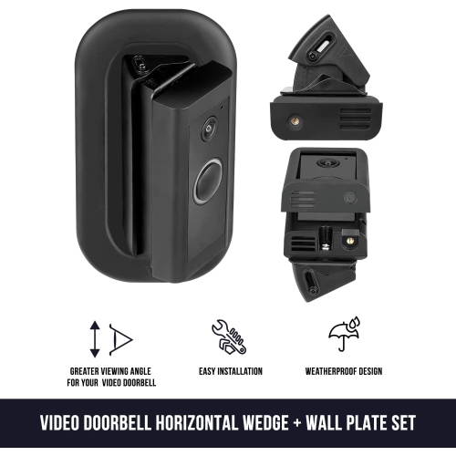 Wasserstein 35° to 55° Horizontal Adjustable Angle Mount and Wall Plate Compatible with Ring Video Doorbell Wired