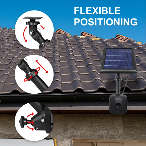Wasserstein 2-in-1 Universal Gutter Mount for Camera & Solar Panel Compatible with Wyze, Blink, Ring, Arlo, Eufy Camera