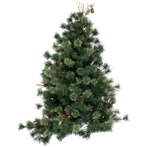 Country Mixed Pine Artificial Christmas Wall or Door Tree - 4' - Unlit