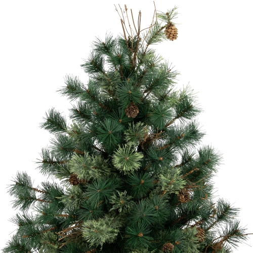 Country Mixed Pine Artificial Christmas Wall or Door Tree - 4' - Unlit
