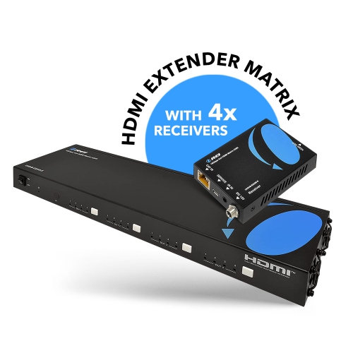 4x4 HDMI Matrix Extender - UltraHD 4K@60Hz Over Single CAT6/7 Cable