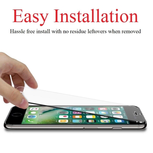 [2 PACK] Apple iPhone 7 / 8 Black Tempered Screen Protector Guard - Case Friendly