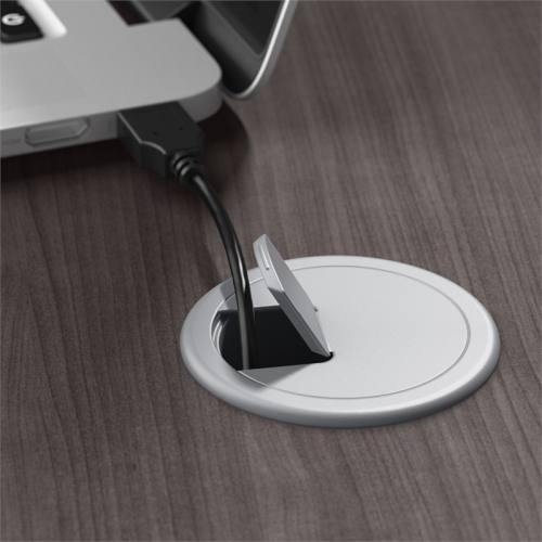 Studio C 60W x 43D Right Hand L-Bow Desk Shell in Storm Gray - Engineered Wood