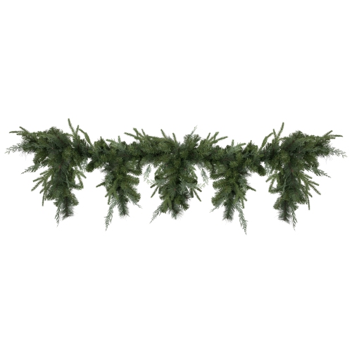 NORTHLIGHT  6' X 18" Mixed Pine Artificial Christmas Icicle Garland, Unlit