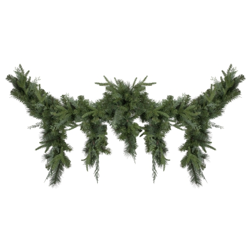 6' x 18" Mixed Pine Artificial Christmas Icicle Garland, Unlit