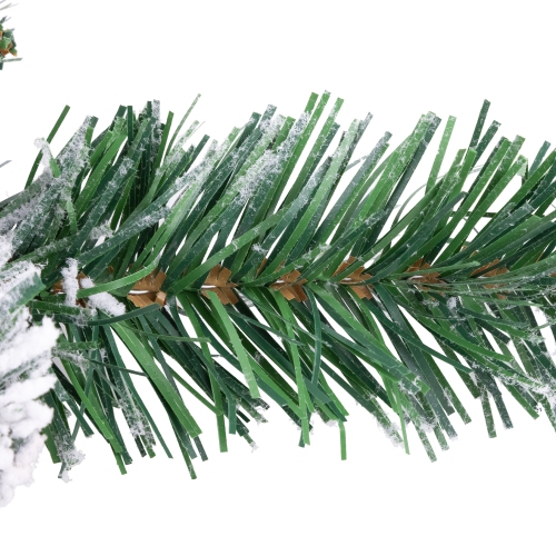 30" Flocked Pine Artificial Christmas Teardrop Swag with Iridescent Ornaments - Unlit