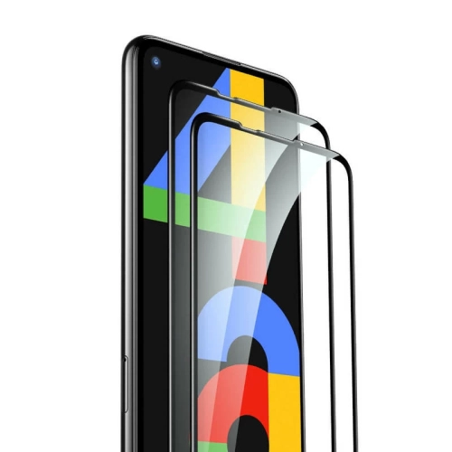 (Paquet de 2) Protecteur d’écran ACL en verre trempé noir pour Pixel 4a de Google