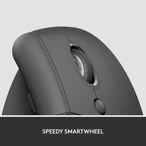 Souris Bluetooth verticale ergonomique Lift de Logitech - Graphite