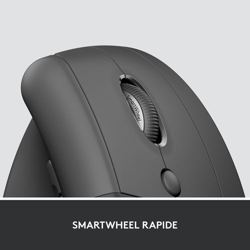 Souris Bluetooth verticale ergonomique Lift de Logitech - Graphite