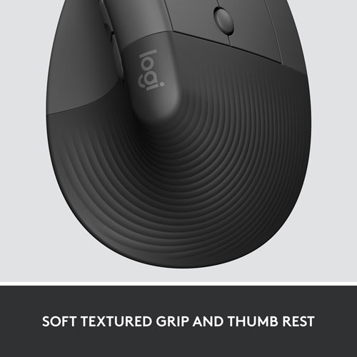 Souris Bluetooth verticale ergonomique Lift de Logitech - Graphite