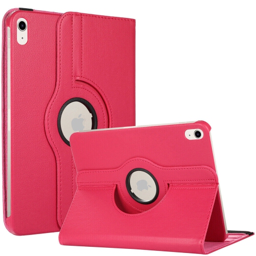 CSMART  [Cs] 360 Rotating Pu Leather Stand Case Smart Cover for Ipad 10Th Gen. / Ipad (A16) 11Th Gen., Hot In Pink