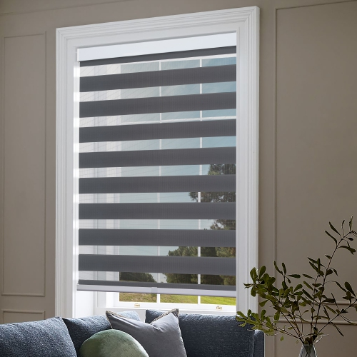 Biltek Zebra Cordless Window Blinds, Dual Layered Light Filtering ...