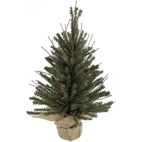 Medium Warsaw Twig Artificial Christmas Tree with Burlap Base - 18" - Unlit