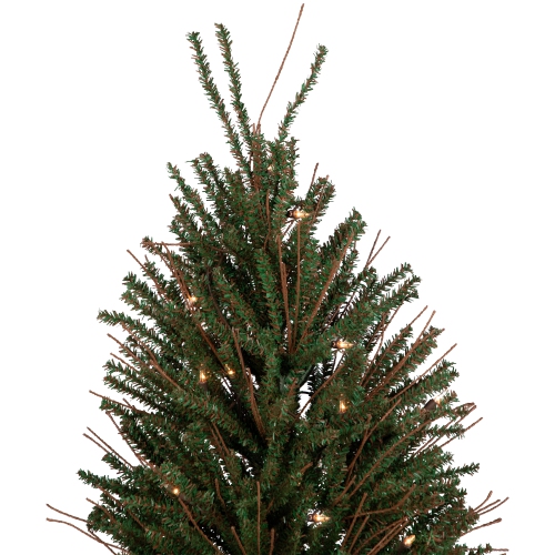 4' Medium Warsaw Twig Artificial Christmas Tree in Burlap Base - Clear Lights