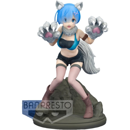 BANPRESTO  - Re: Zero Starting Life In Another World - Monster Motions - Rem Statue [Collectables] Figure, Collectible In Multicolor