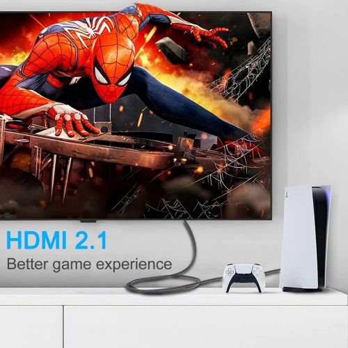 NIERBO 16.4FT/5M 8K HDMI 2.1 Cable, 48Gbps Ultra HD Lead High-Speed Cord, Supports 8K@60Hz, 4K@120Hz, eARC HDR10, HDCP 2.2/2.3 Dolby, 3D, VRR