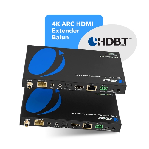 4K HDBaseT HDMI Extender Over CAT6/7 up to 330 Feet, Bi-directional IR, ARC, PoC, RS-232