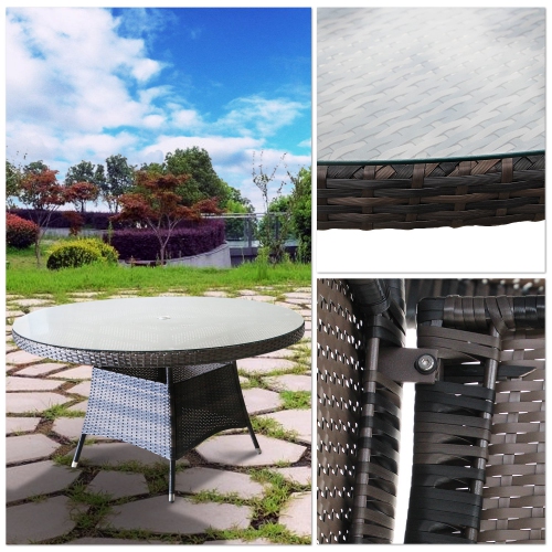 Furniture One 9 Pieces Outdoor Dining Table and Chairs Set Aluminium Full Assemble