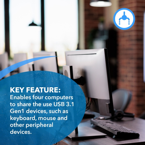 Ultra HD 4K 4x4 HDMI KVM Switch Keyboard & USB Peripheral Control(UKM-404)