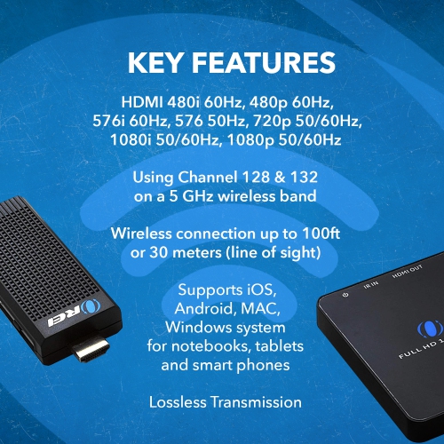 Wireless HDMI Extender Transmitter Dongle & Receiver @1080P up to 100 Feet