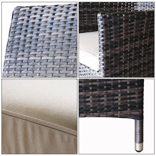 Furniture One 9PCS Wicker Patio Dining Set Rust Free Aluminium Frame Full Assemble