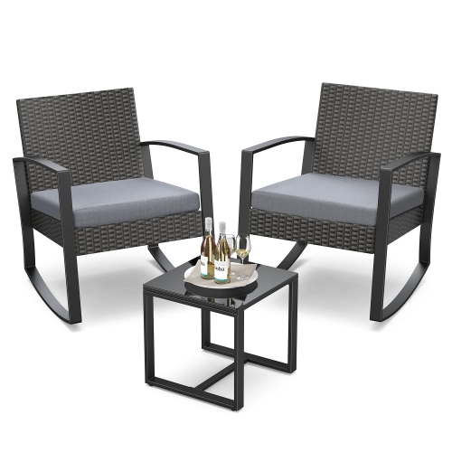 Furniture One 3 Pieces Patio Rocking Set Grey Best Buy Canada