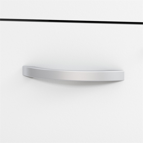 Studio C 60W Right Hand L-Bow Desk with Drawers in White - Engineered Wood