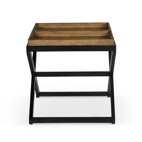 Topeka Walnut and Ebony Solid Wood End Table