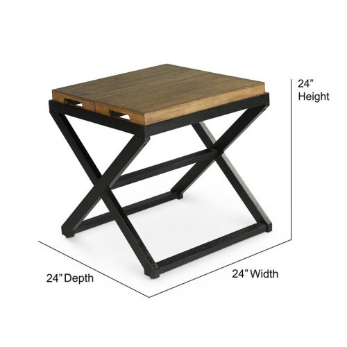 Topeka Walnut and Ebony Solid Wood End Table