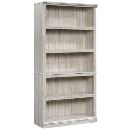 SAUDER  Misc Storage 5-Shelf Tall Wood Bookcase In White Plank